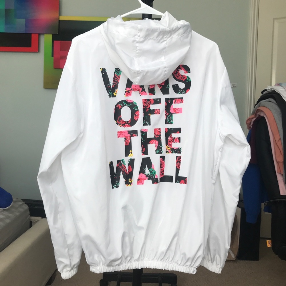 Vans off the wall white windbreaker